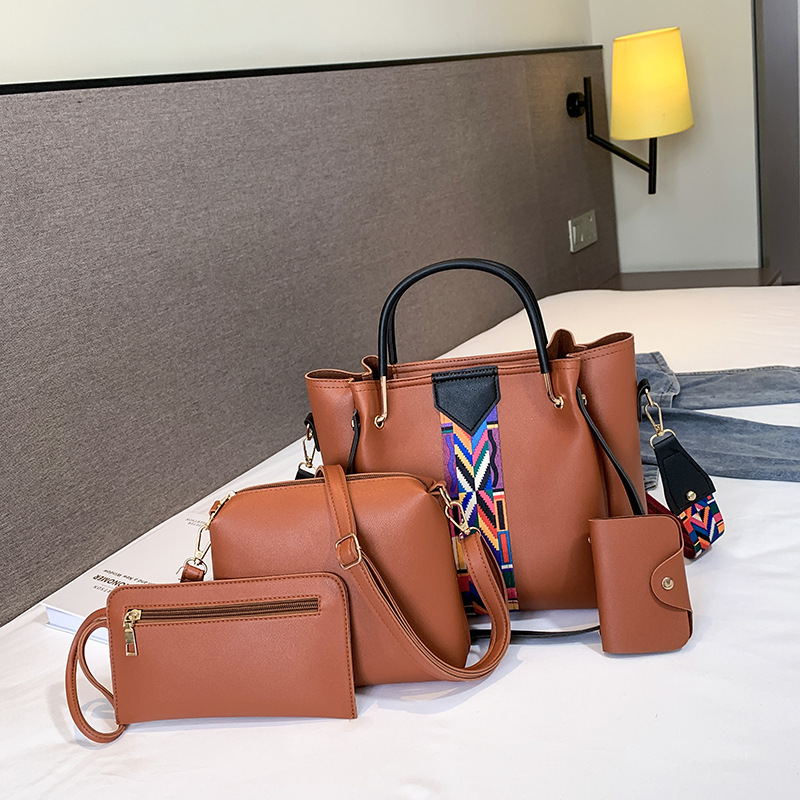 Bolso de mano transfronterizo para mujer patrón de piedra conjunto de cuatro piezas bolsa de madre e hijo bolsa de mensajero de hombro de cinta bolsas bolsa de sillín al por mayor