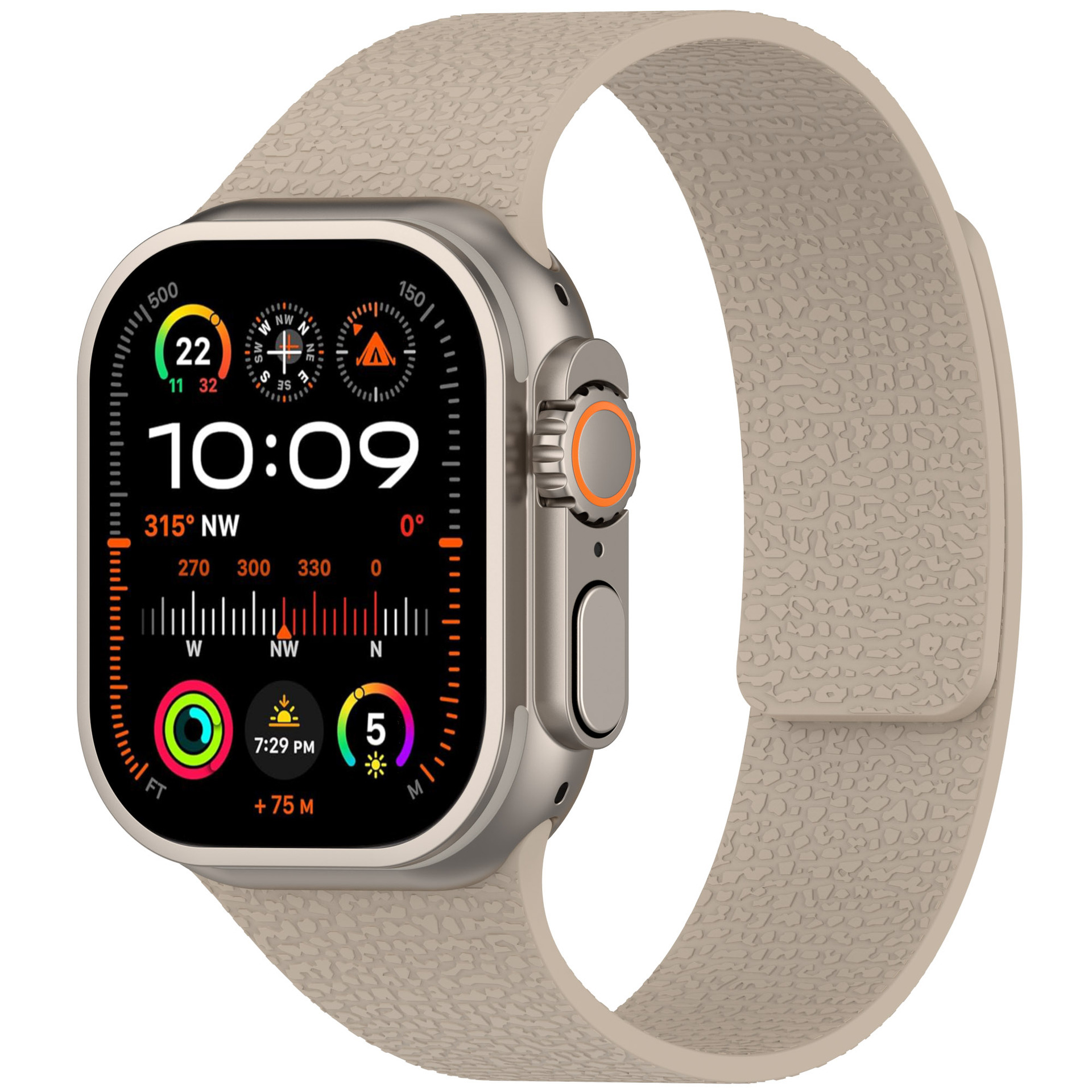 Suitable for Huawei gt5, Xiaomi s4, Apple iwatch9, litchi pattern silicone soft magnetic ultra watch strap s10 undefined