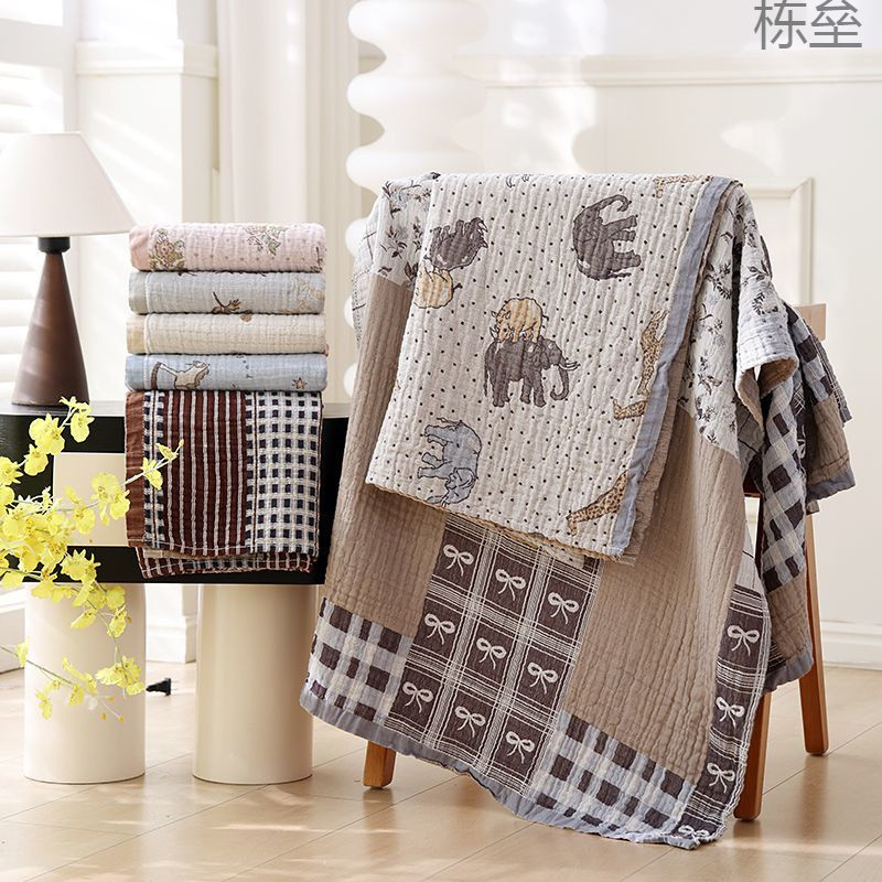 Pure Cotton Quick-Drying Thin Bath Towel Summer Adult Household Cotton Three-Layer Gauze Absorbent Bath Towel Men's and Women's Wrap