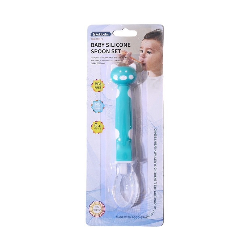 Bebé recién nacido cuchara de silicona cuchara de alimentación bebé alimentación arroz fideos dibujos animados cuchara pequeña niños suplemento alimenticio vajilla