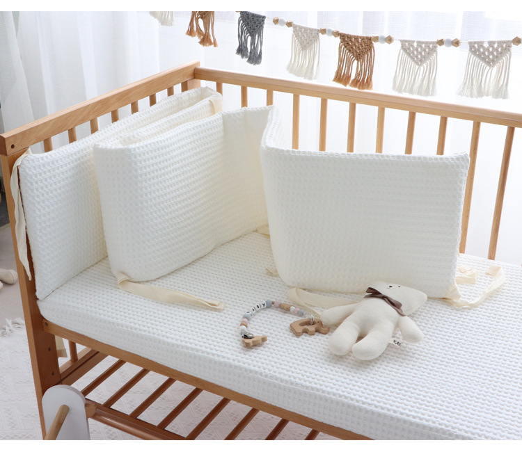 algodão grande waffle amortecedor berço em torno da cama do bebê bloco bloco de parede lado macio proteger