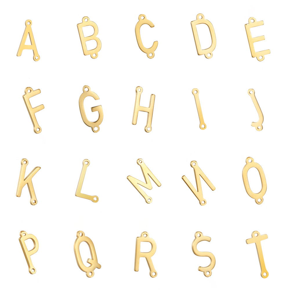 1g Weight Beads Jewelry Making Type 1 Piece Stainless Steel Letter Pendant Beads DIY Jewelry Accessories