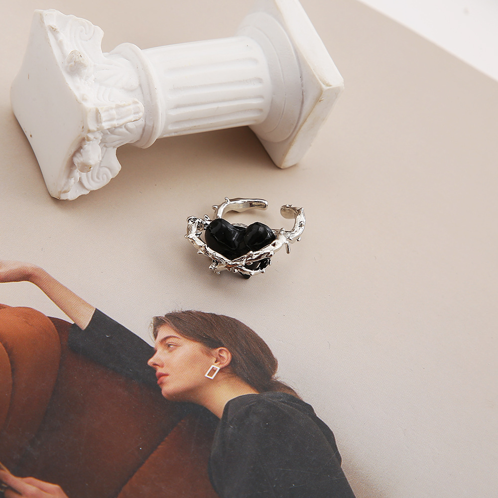 Plating Design Retro Cool Style Heart Alloy Plating Women's Rings