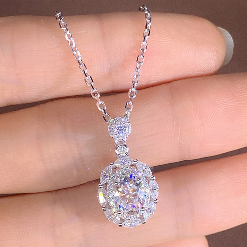 Fashion Geometric Copper Necklace Plating Rhinestone Copper Necklaces