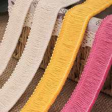 白色纯棉单边棉线流苏毛线平板排须花边服装家纺抱枕地毯辅料批发