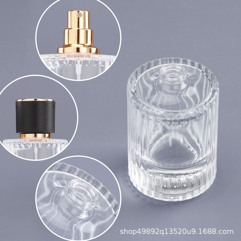 Botella vacía en aerosol botella de vidrio de perfume con bayoneta de 50ml