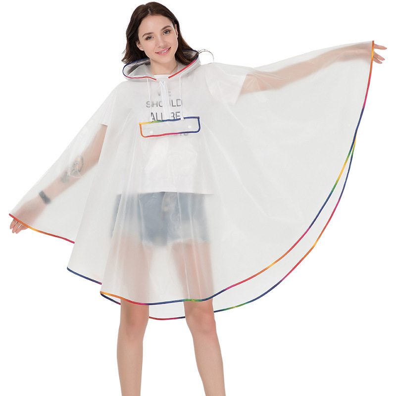 Poncho de Lluvia Transparente de EVA Impermeable para Ciclismo y Senderismo al Aire Libre