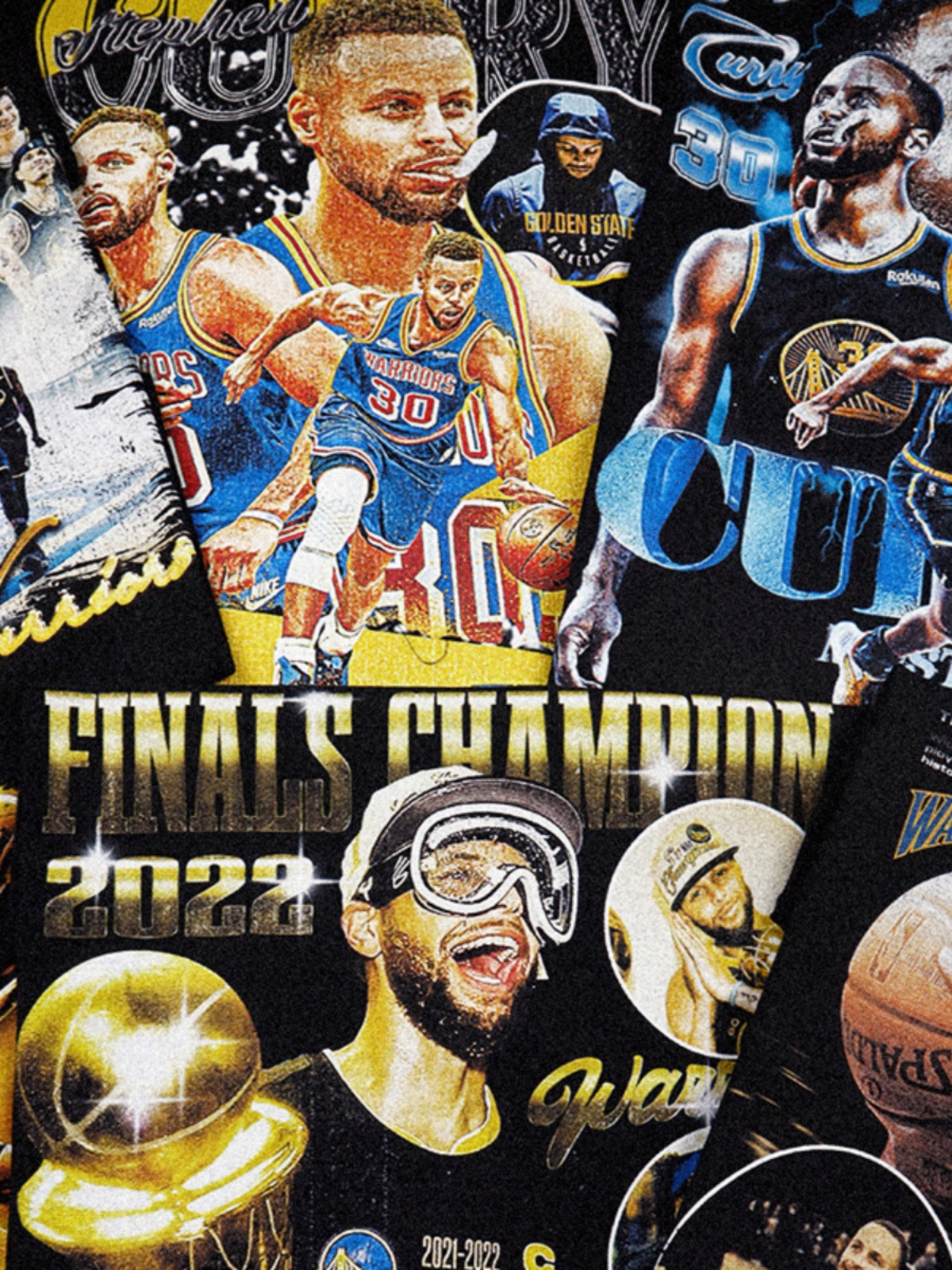 Verano nuevo Curry estilo americano impresión retro baloncesto camiseta de mangas cortas suelta pesada lavado con agua hacer viejos hombres y mujeres t