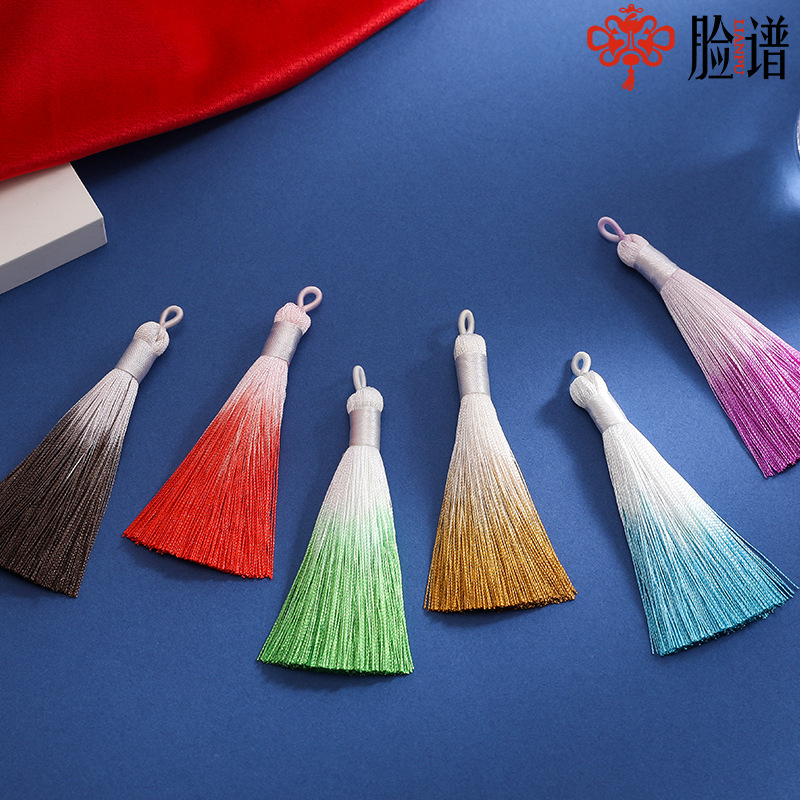 [Free Special Ticket] 8cm Loop Tassel Gradient Color Tassel Ancient Style Fan Pendant DIY Accessories Small Tassel Wholesale