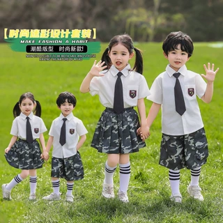 小学生班服夏季毕业照服儿童合唱服演出服儿童校服装英伦学院风