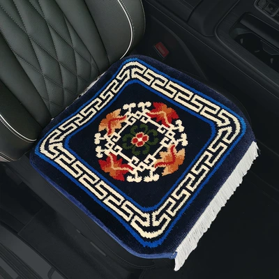 Carpet Type Seat Cushion Wool, Wool pad - blue-auspicious-ruyi-single-seat-super-soft-encrypted-non-slip