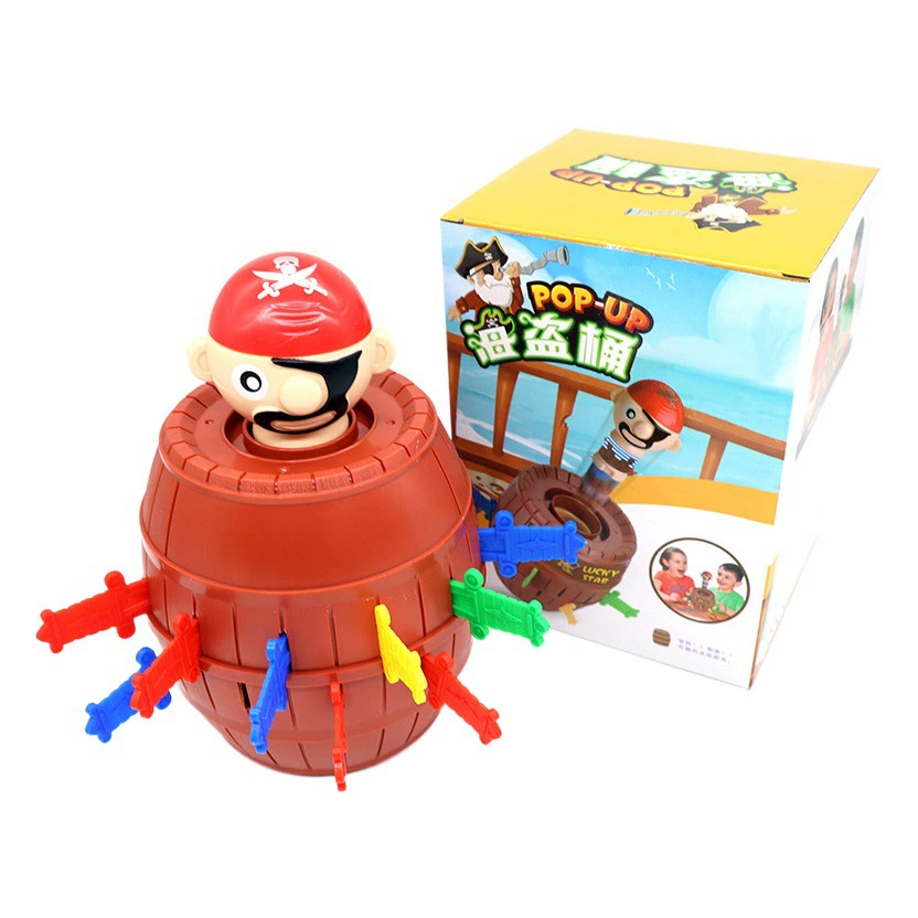 Большая игрушка-бочонок «Пират» для детей, интерактивная мини-настольная игра, розыгрыш, вставка для вставления меча, игра «Мистер Бочонок», для уличных торговцев