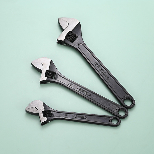 Manufacturer wholesale black adjustable wrench 8 inches 10 inches 12 inches 15 inches adjustable wrench Linyi Hardware Tools