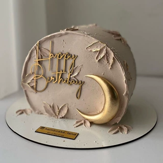 跨境ins风生日蛋糕装饰金色泡沫月亮蛋糕摆件生日蛋糕插件派对