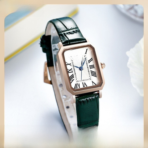 Godi Retro Small Square Plate Elegant Student Watch with Minority High-End Belt Bowl Watch for Women Waterproof Quartz Watch