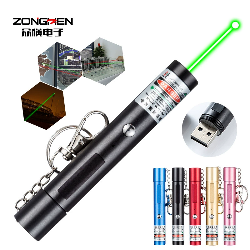Лазерная указка Перезаряжаемая Зеленая лазерная лампа Супер яркий индикатор указателя продаж в дальнем инфракрасном диапазоне Лазерный фонарик