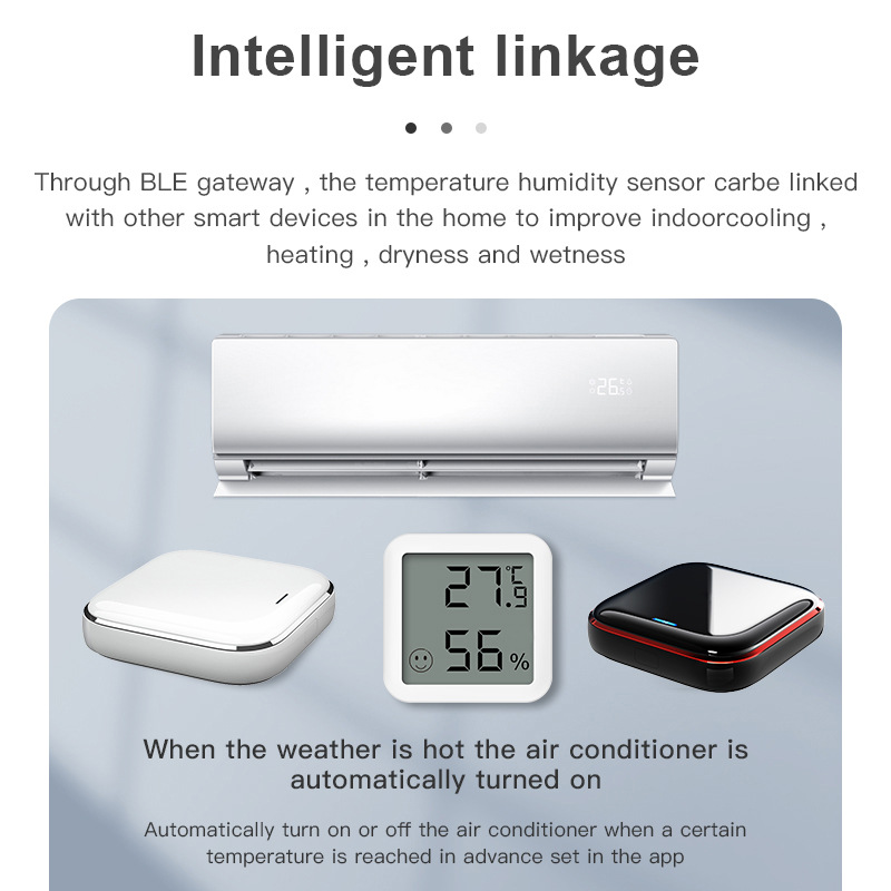 그래픽 스마트 온도 및 습도 센서 스크린 미니 홈 온도 및 습도 센서 스마트 홈 온도계