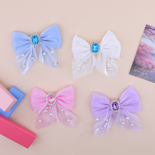 Children's Hair Accessories DIY Semi-Finished Bow Baby Little Princess Hair Accessories Girls Dance Shoes Decorative Pearl Diamonds