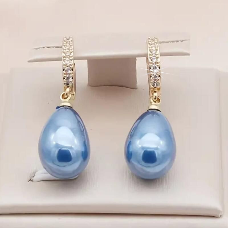 【Copper Micro-Inlay】Cross-Border Hot-Selling Item, Light Luxury with a High-End Feel, Pearl Hoop Earrings with a Unique Niche Design, Elegant and Socialite-Style