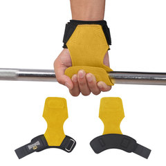 New leather strap with double-layer thickened leather palm guard for weight lifting equipment, anti-slip and wear-resistant wrist guard for hard pull grip 