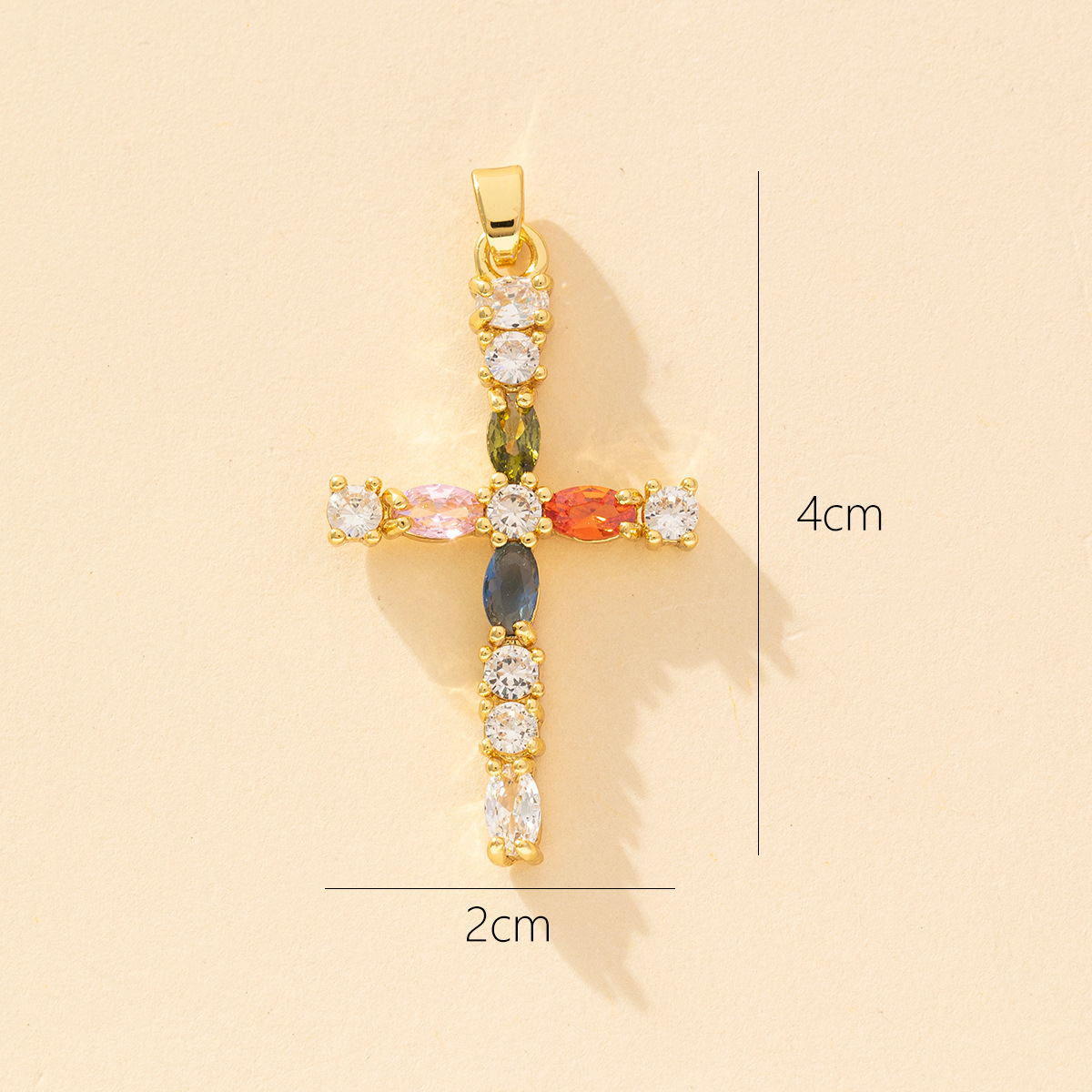 1 Piece Copper Zircon Cross Pendant display picture 14