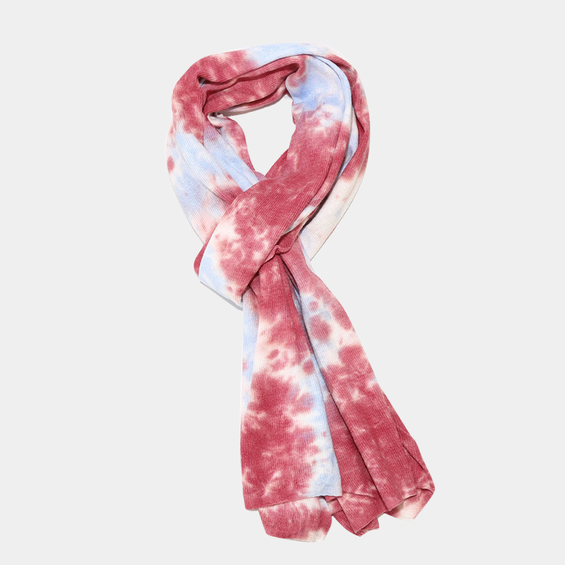 New Tie Dyed Knitted Glove Scarf Women's Autumn and Winter Outdoor Cold Protection Hat Three piece Set for Men_voghion.com