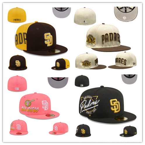 新款教士队棒球帽Padres字母刺绣嘻哈帽尺寸帽时尚帽子Fitted cap|undefined