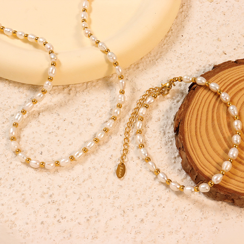 Pearl Pendant Material Necklace Classification 304 Stainless Steel Baroque Pearl Pastoral Plating Geometric Necklace