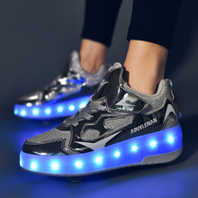 2023年新款男女充电闪电双轮暴走鞋运动休闲鞋