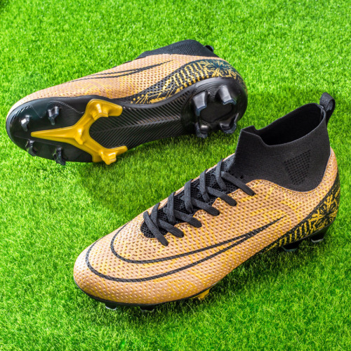 Cross-border high-top football shoes, wear-resistant long spike football shoes, TF broken spike special training shoes, non-slip football men's style