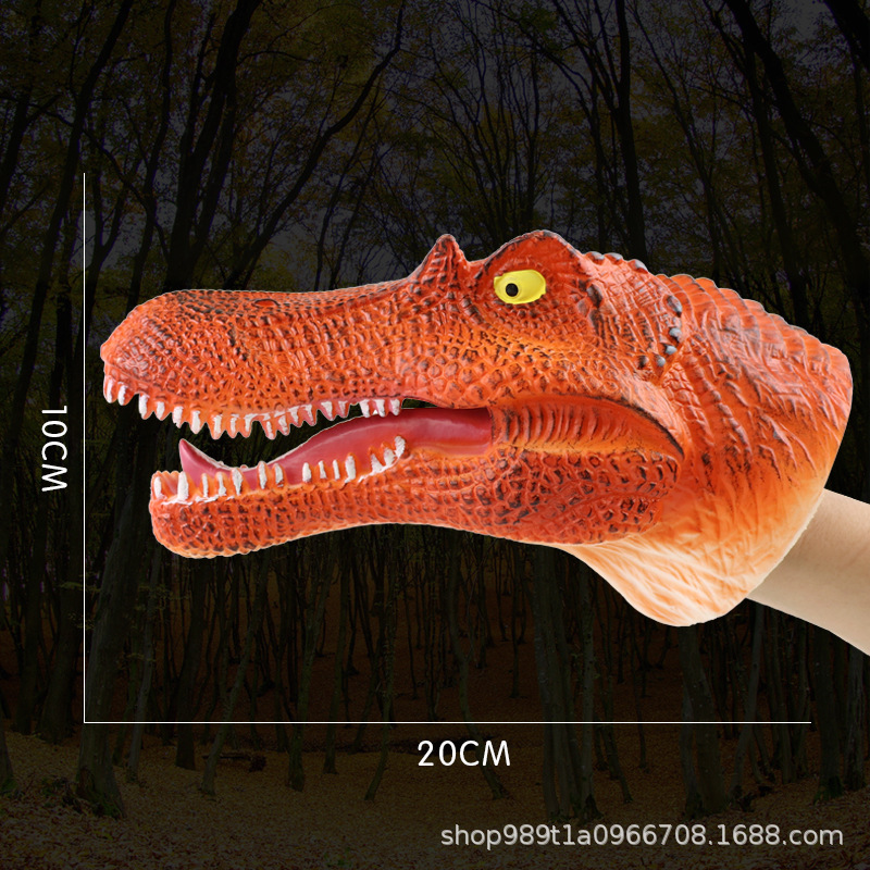 Guantes de títeres de mano de dinosaurio, goma blanda, tiranosaurio, triceratops, simulación de tiburón, modelo animal, puesto, brazo de tiburón, juguete transfronterizo