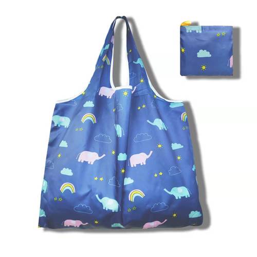 New Large Foldable Shopping Bag with Patterned Fabric Square Bag Portable Shopping Bag Foldable Tote Bag