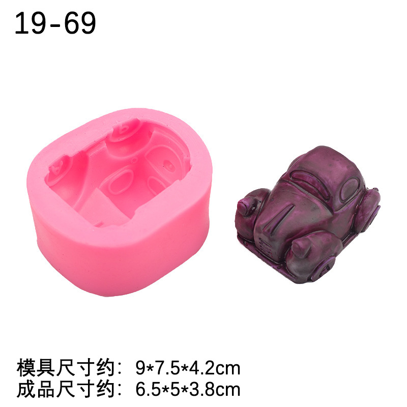 Tridimensional coche de silicona molde decorativo pastel pudín mousse postre accesorios hechos a mano jabón epoxi molde