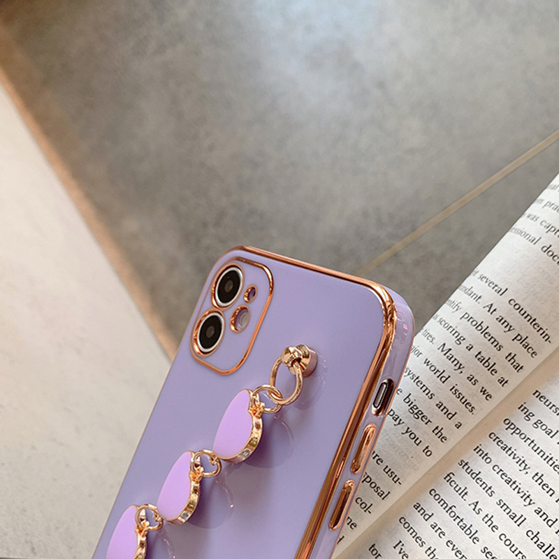 Cover per telefono galvanizzata con bracciale cuore iphone 14 15_voghion.com