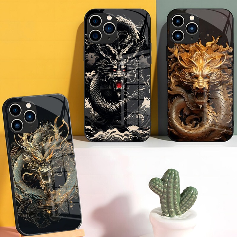 National tide black dragon for apple 15Pro this year 14Pro trend 13/12ProMax anti-fall 11Pro glass