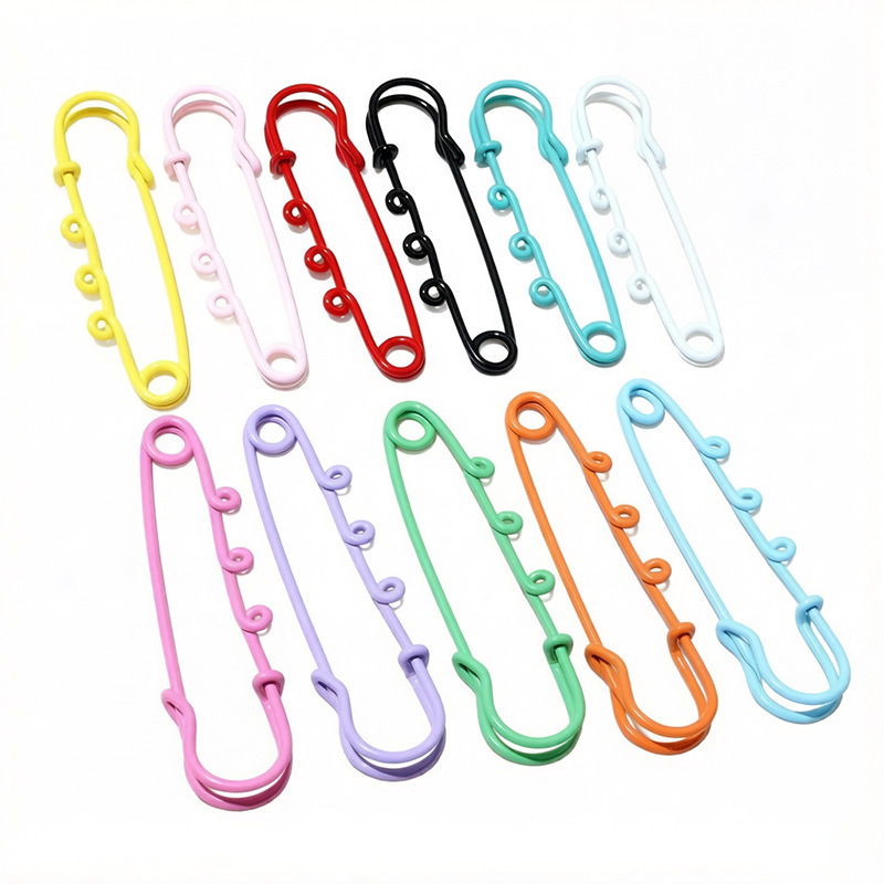 Colorful Eco-Friendly Spray-Painted Iron Safety Pin with Hanging Loop, Pendant Doll Charm 61X17Mm 3.5g Colorful Eco-Friendly Spray-Painted Iron Safety Pin with Hanging Loop, Pendant Doll Charm 61X17Mm 3.5g