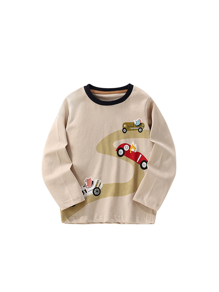 Transfronterizo malwee camiseta de niño otoño y invierno nuevo estilo europeo y americano de niños de mediana edad guapo impresión de cuello redondo manga larga ropa casual
