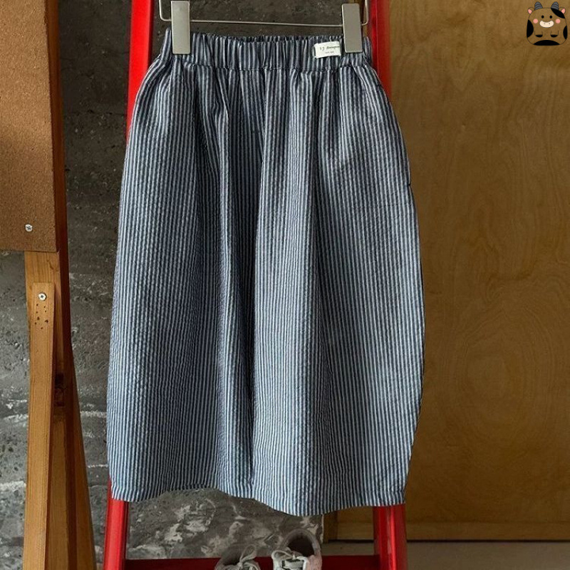 Children's Pants Spring and Summer Korean Style Boys and Girls Lightweight Breathable Striped Lantern Pants Casual Anti-Mosquito Pants Wide-Leg Pants