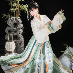原创汉服女中国风晋制交领齐腰八破日常改良古装秋冬季款新中式-阿里巴巴
