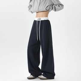 美式马吉拉秋季运动卫裤男款弯刀裤男女情侣高街阔腿休闲裤男裤子