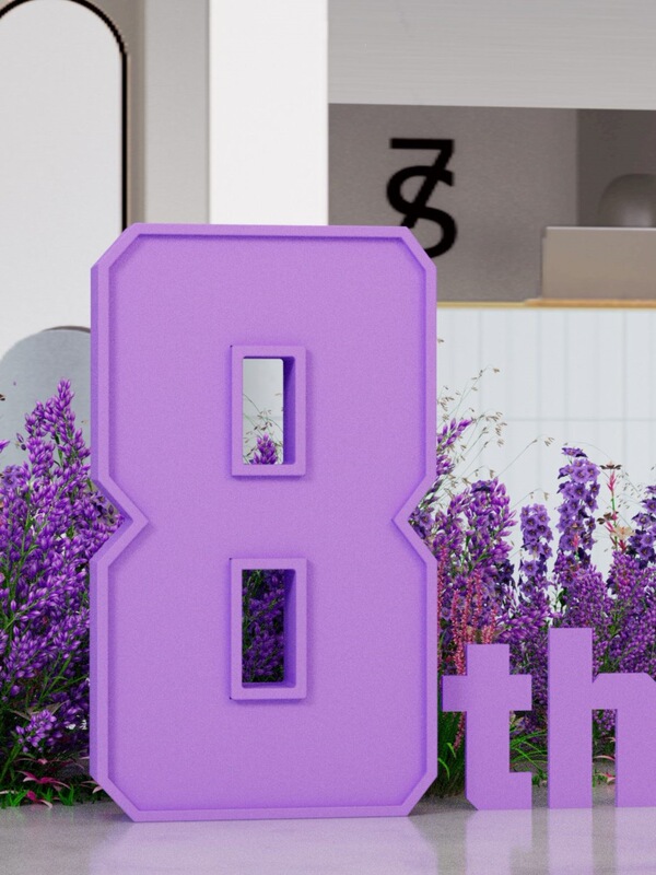 Digital 8Th Anniversary Celebration Scene Store Business Company 10Th Anniversary Photo Decoration 3D Ornaments Custom Kt Board