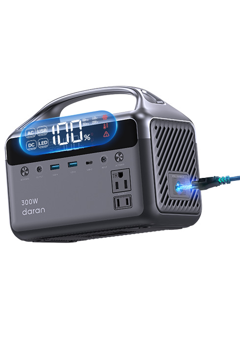 192Wh fuente de alimentación de almacenamiento de energía solar 300W suministro de energía de salida adecuado para el usuario acampando emergencia doméstica ligera portátil