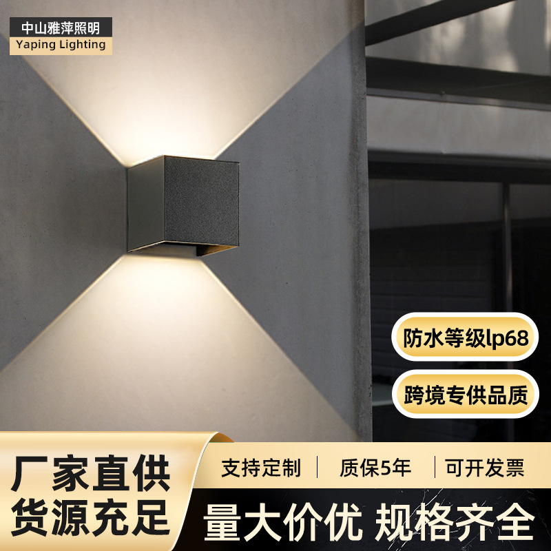 Outdoor Waterproof Wall Lamp Led up and down Lighting Dimmable Pillar Cross-Border Wholesale Villa Courtyard Lamp Corridor Wall Lamp
