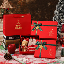 爆款红色圣诞节礼盒天地盖礼品盒平安夜苹果围巾包装盒厂家现货