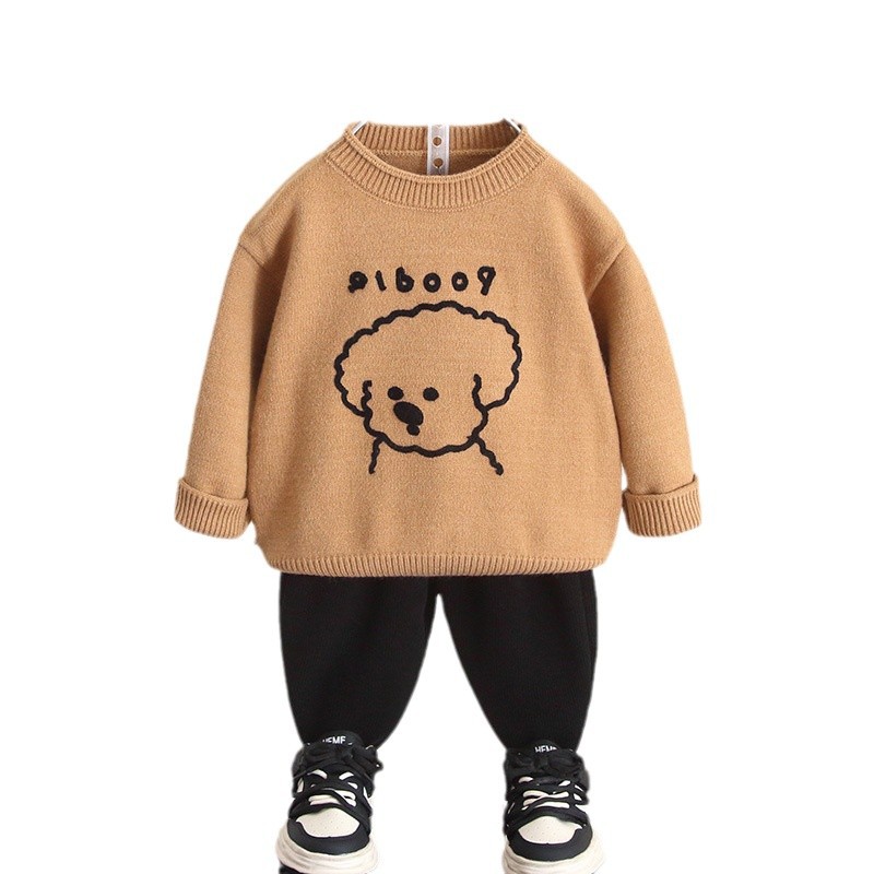 6679 suéter para niños modelos de otoño e invierno para bebés 2025 nuevo estilo abrigo grueso ropa de invierno para niños suéter para niños