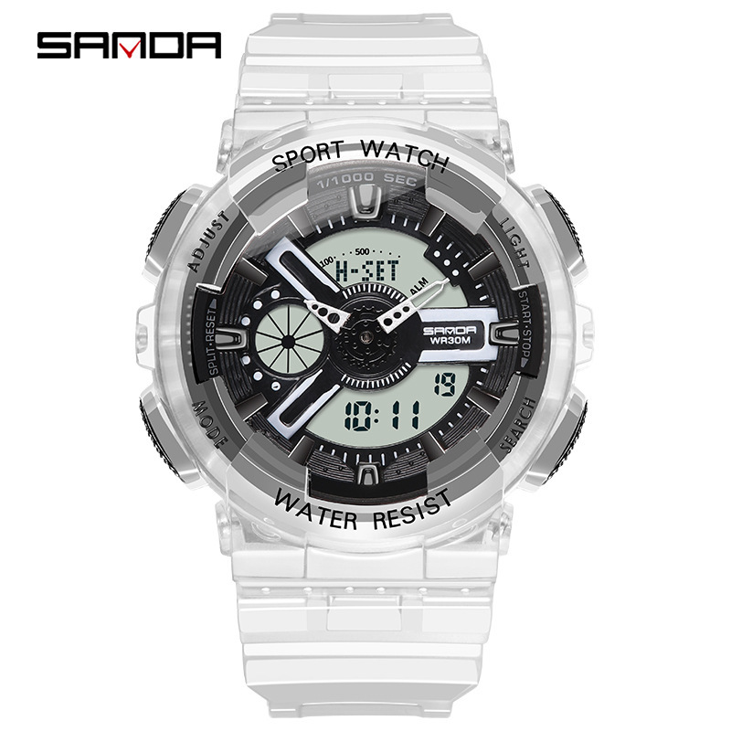 Reloj electrónico multifuncional de alto valor facial de transmisión en vivo de explosión de moda para hombres y mujeres impermeable movimiento de reloj de chicas