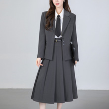 实拍 秋季韩版黑色西装外套女大学生正装收腰西服职业女士套装女