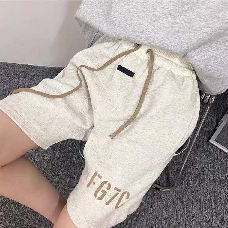 fog Season 7 European and American Fashion Street Men's Pants Casual Loose Printed FG7C Drawstring Flocking Letter Shorts
