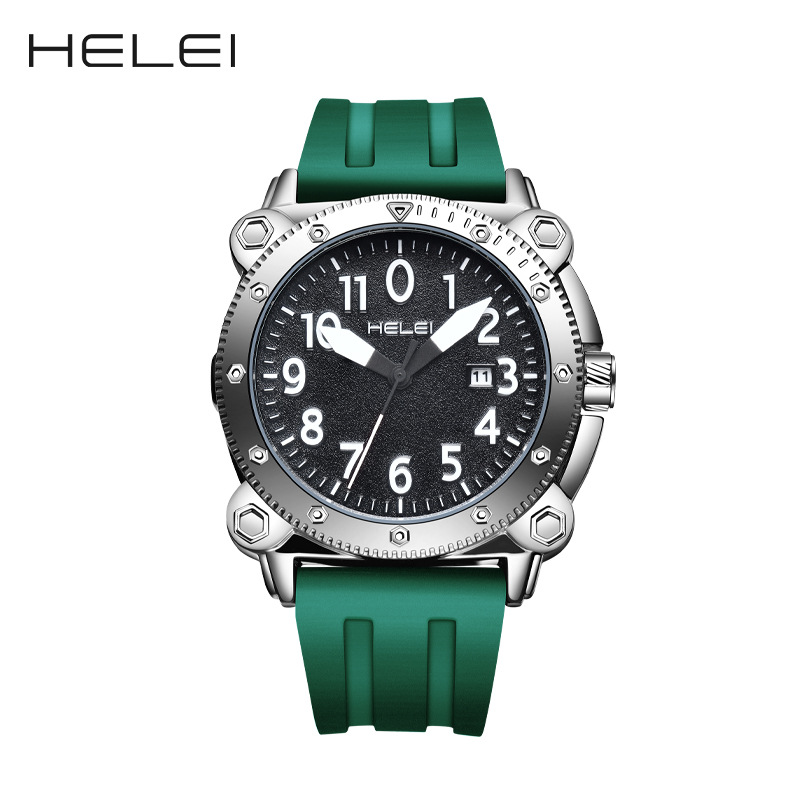 Factory in stock a generation of new silicone tape men's sports watch waterproof watch calendar quartz watch wholesale