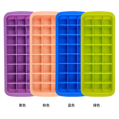 Silicone ice tray with lid 24-grid square ice tray Coke ice cube whiskey ice cube ice making tool multi-color